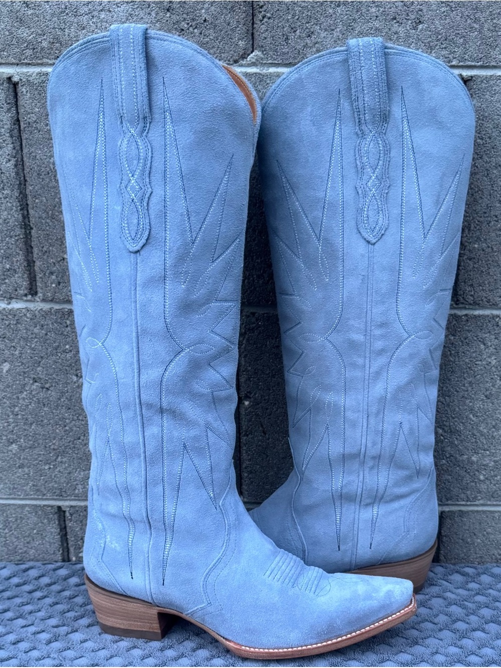 Tecovas The Loretta Cowgirl Boot Chambray Blue Suede Size 12 B